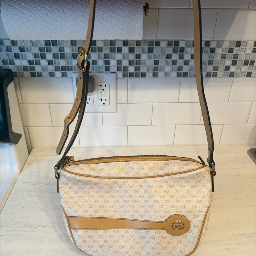 Gucci Beige/Tan Monogram Crossbody Bag